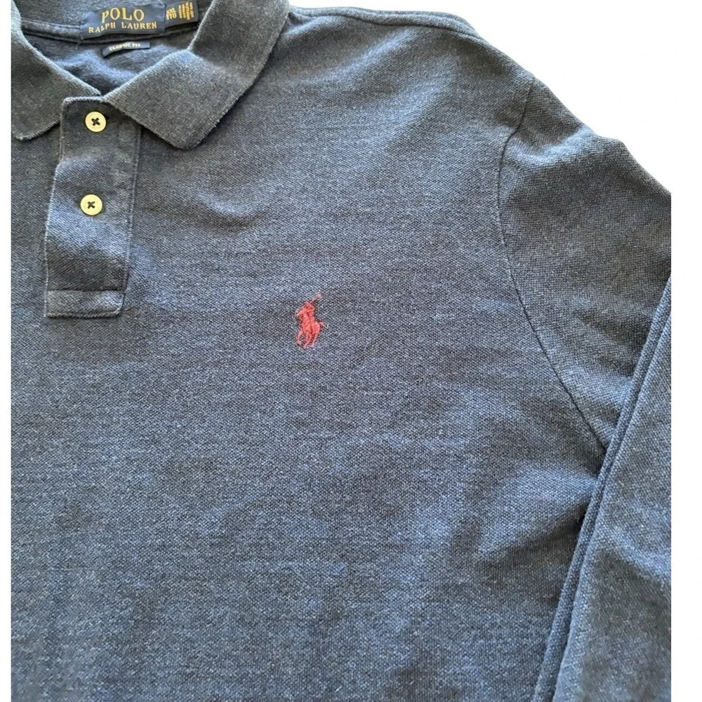 Polo Ralph Lauren Classic Fit Long‎ Sleeve Polo Shirt Blue Men's XXL
